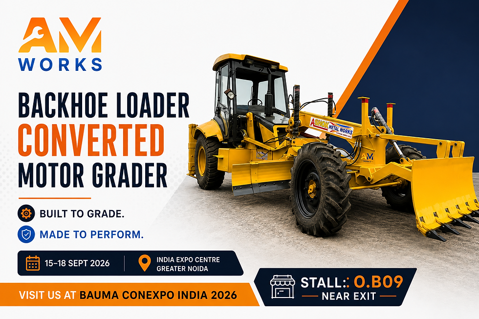 Ashok Metal Works to Showcase Backhoe Loader Converted Motor Grader at Bauma CONEXPO India 2026