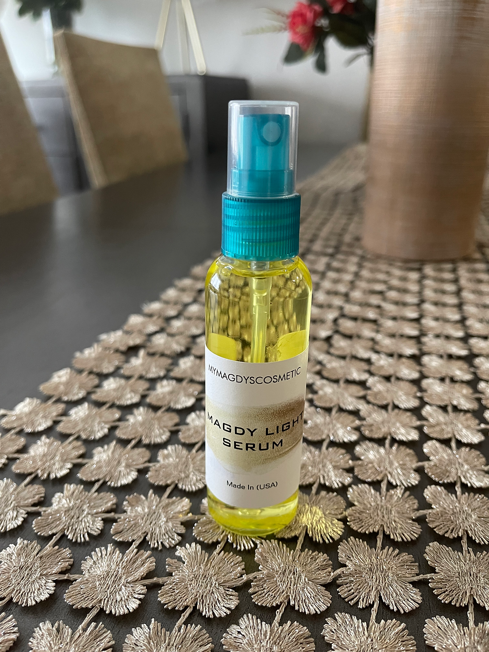 Thumbnail: Daddy Light Serum bottle on a table, skincare product, flower background