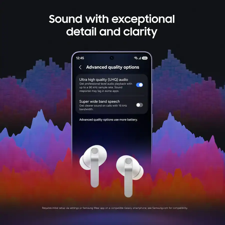 Thumbnail: Samsung - Galaxy Buds4 Pro Wireless Earbud Headphones - White