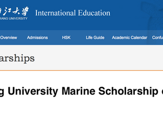 Zhejiang University Marine Scholarship of China for International students, 2018