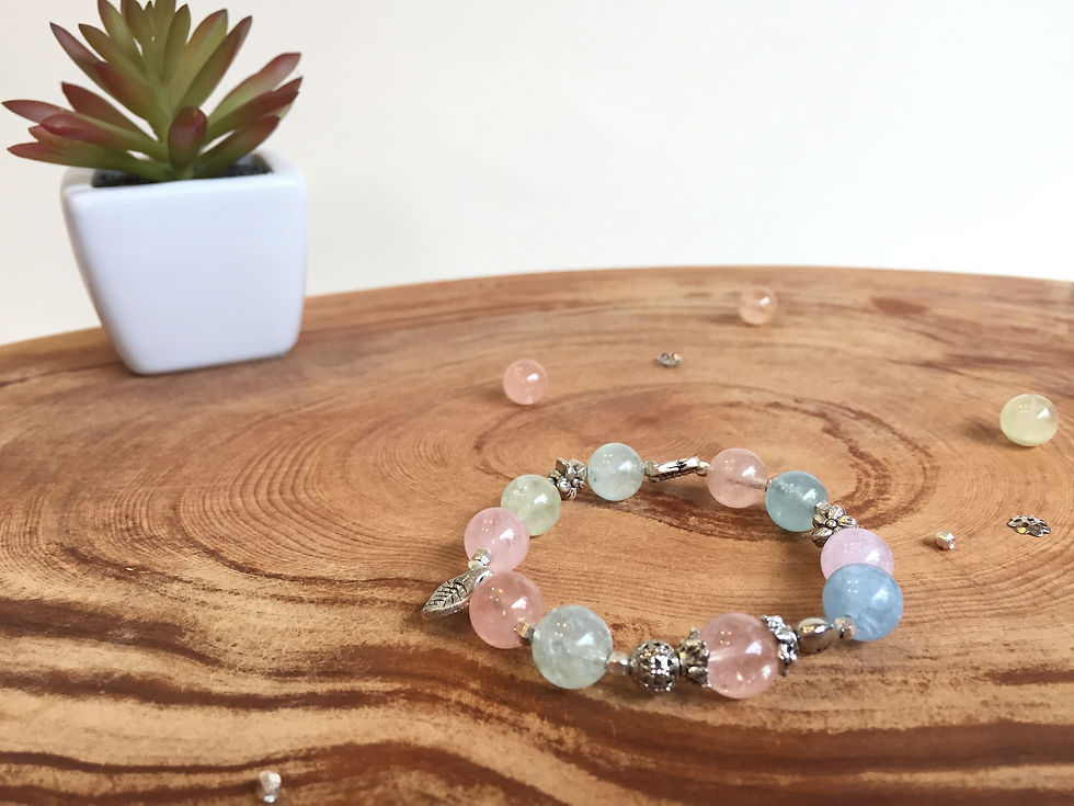 縮圖：夏日午後的氣泡水『摩根石水晶 & 銀飾手環 』