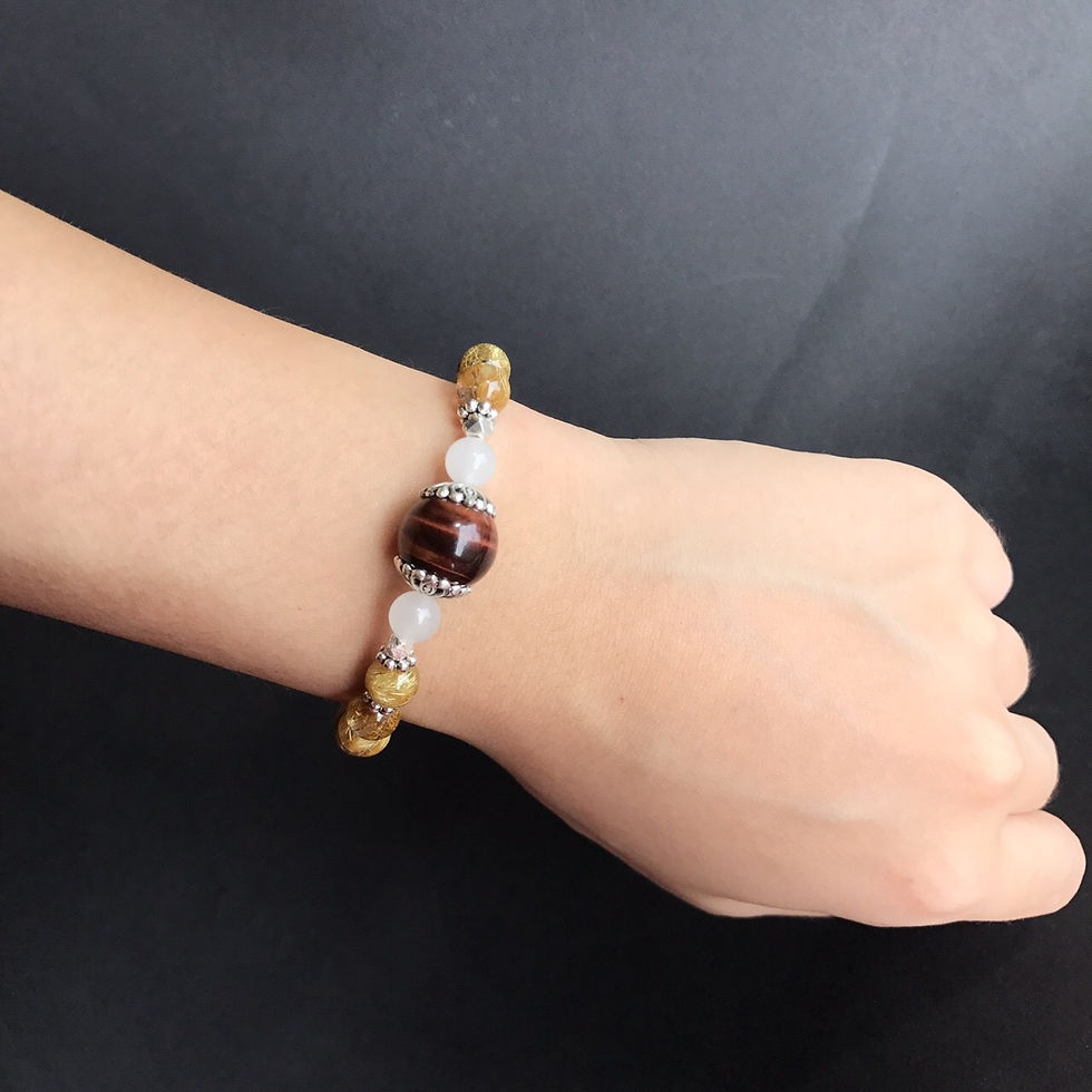 縮圖：迷幻魔咒 /男士手環/情侶手環『天然鈦晶&虎眼石』