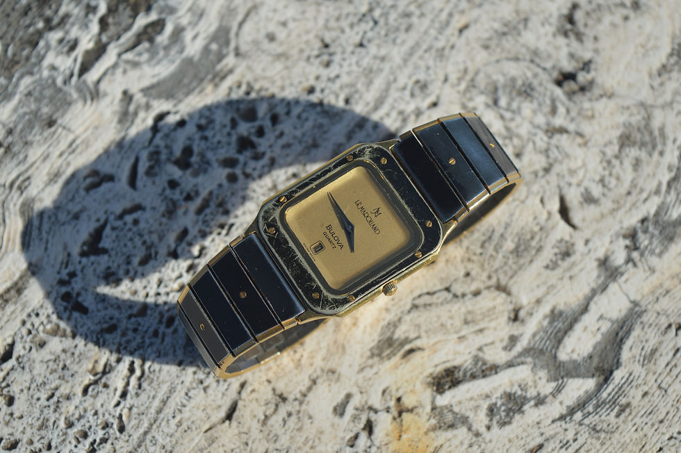 Miniatura: BULOVA BY ANDRE LE MARQUAND RARE MEN'S VINTAGE RECTANGULAR DRESS WATCH