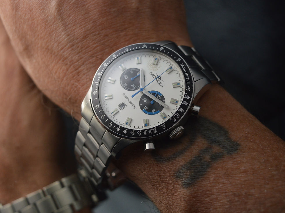 Miniatura: MONDIA MEN'S OVERSIZE CHRONOGRAPH DATE 42,5MM VINTAGE STEEL HEUER RACING STYLE
