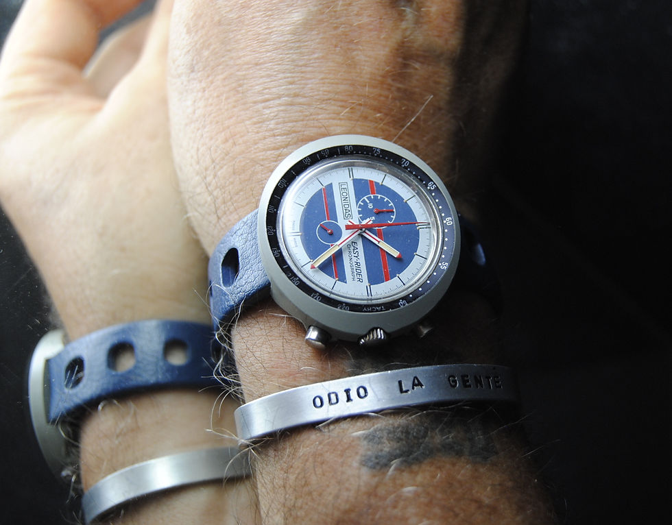 Miniatura: Leonidas Heuer Vintage Nos Easy-rider Mechanical Chronograph 70's Tropic Band