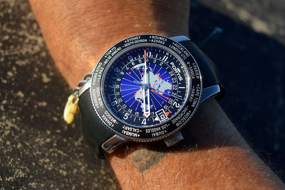 Miniatura: FORTIS FULL SET B-47 WORLD TIMER GMT STEEL OVERSIZED DIVER WATCH 47MM 20ATM