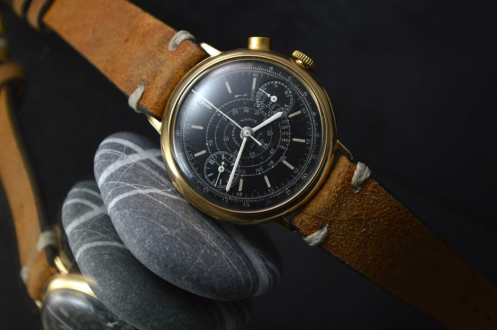 Universal Genève Men's Stunning Oversized 40mm Vintage Black Dial Monopusher