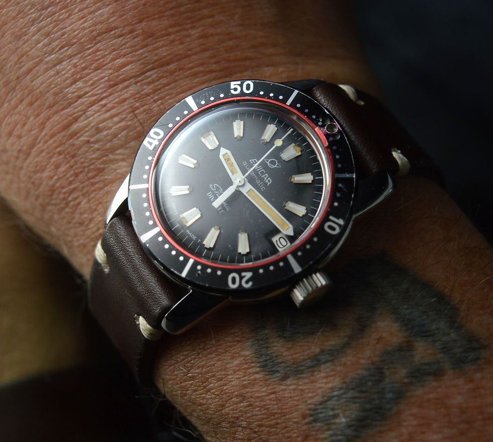 Miniatura: ENICAR SHERPA AUTOMATIC DIVETTE VINTAGE STAINLESS STEEL MEN'S DIVER 36MM