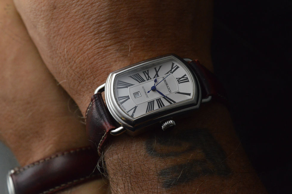Miniatura: AEROWATCH FULL SET TONNEAU AUTOMATIC STAINLESS STEEL DRESS WATCH WHITE DIAL