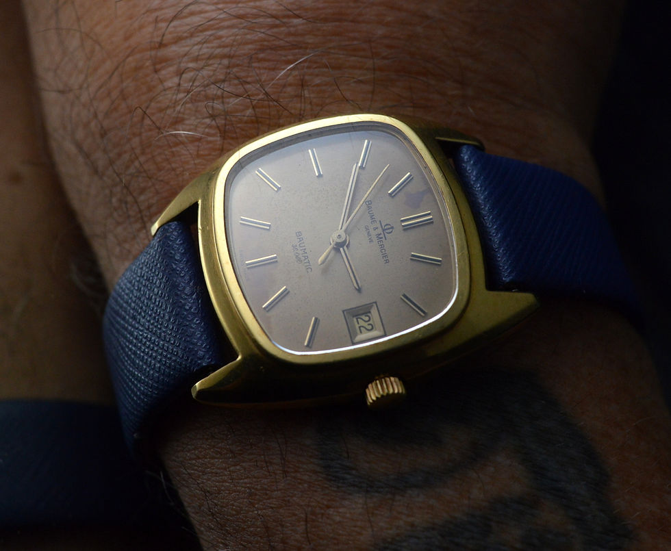 Miniatura: BAUME & MERCIER BAUMATIC 36000 A/H VINTAGE VERY HEAVY (51 G.!)18K GOLD AUTOMATIC