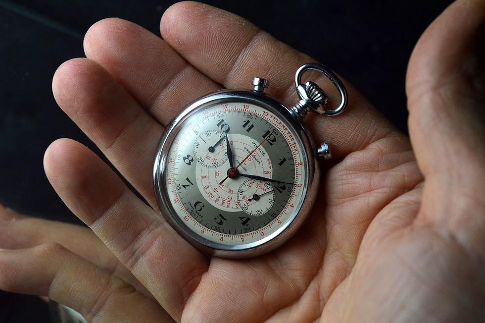 Miniatura: Pierce Ultrarare Top Condition Chronograph Pocket Watch Stainless Steel