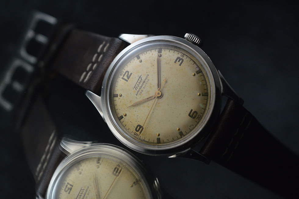 Miniatura: TISSOT FAB SUISSE VINTAGE WATERPROOF WATCH STEEL GORGEOUS DIAL CAL.27-21T