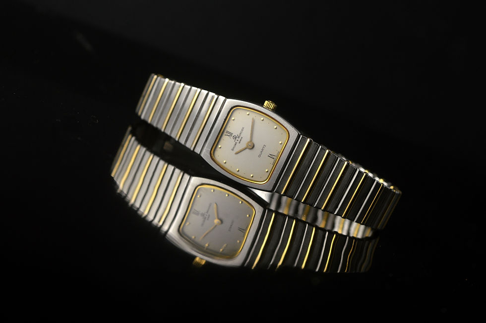 Miniatura: BAUME & MERCIER LADIES VINTAGE STEEL/GOLD DRESS WATCH VERY ELEGANT FROM 80's