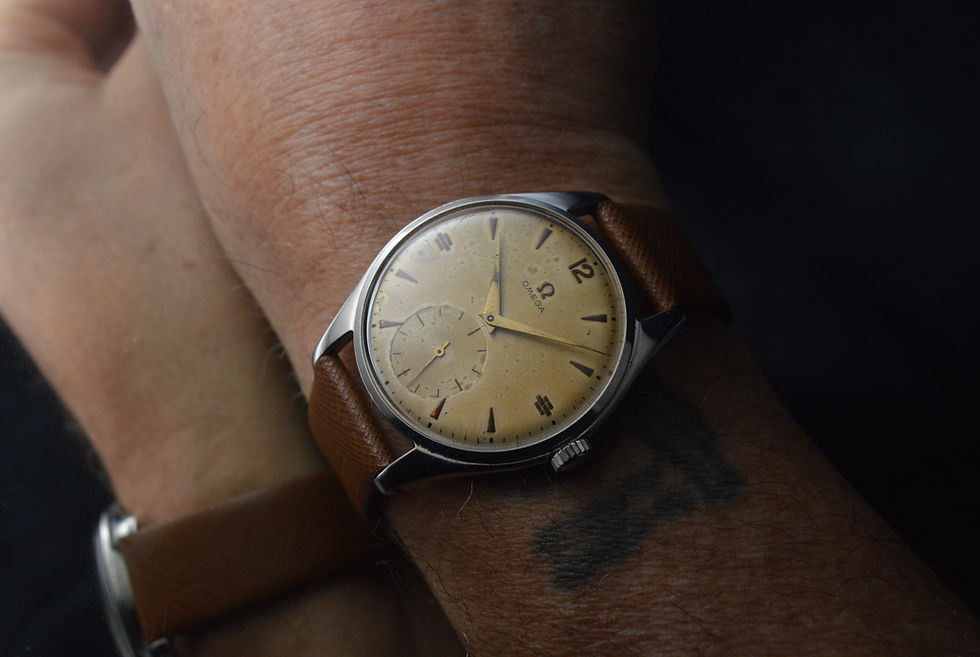 Miniatura: OMEGA JUMBO OVERSIZE 2505 CALATRAVA 38MM STEEL TROPICAL ORIGINAL DIAL RARISSIMO