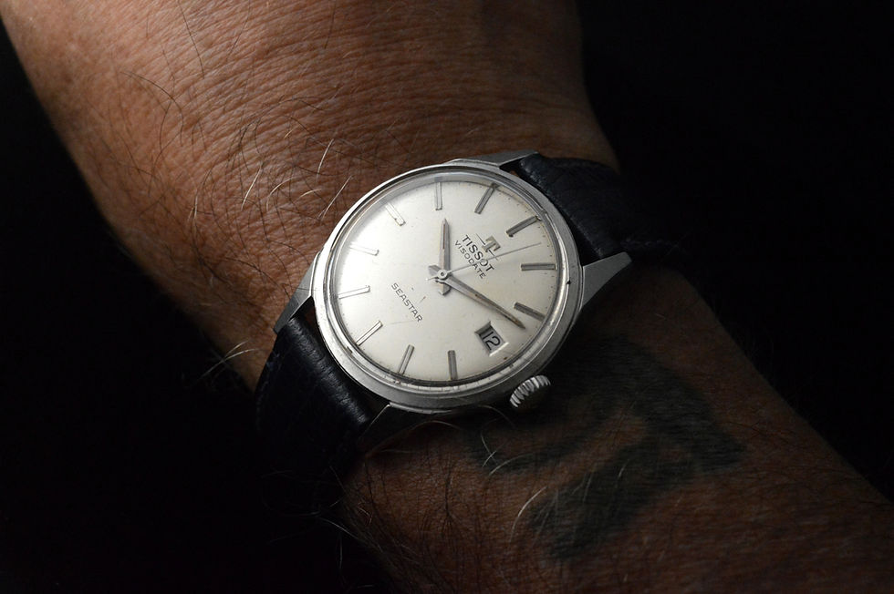 Miniatura: Tissot Men's Visodate Seastar Stainless Steel Vintage Waterproof Wristwatch 35mm