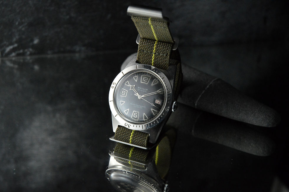 Miniatura: PHILLY MEN'S RARE SUPERAUTOMATIC CALENDAR 20 ATMOS VINTAGE STEEL TROPICAL DIAL