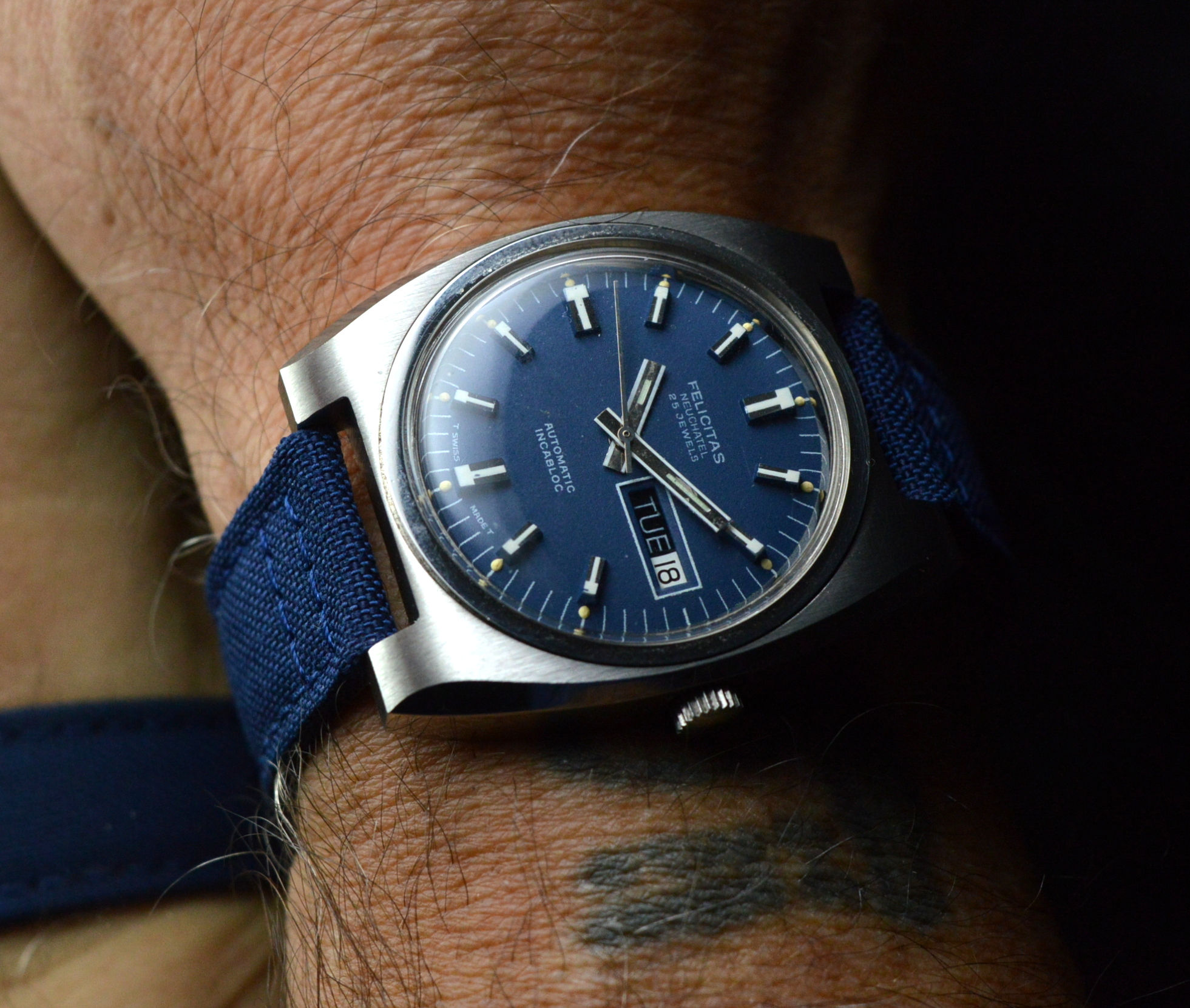 Felicitas Top Condition Men's Vintage Day-date Dress Watch New Old Stock