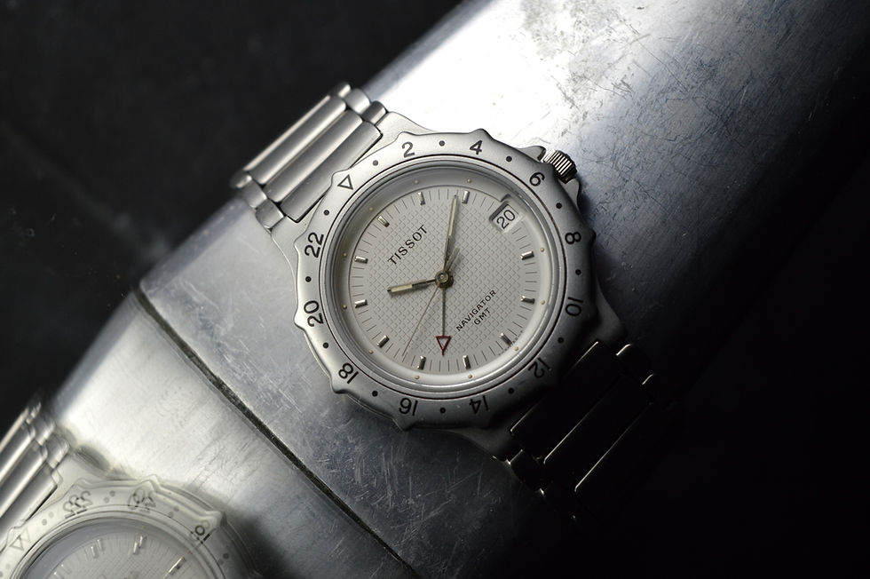 Miniatura: Tissot Navigator Gmt Full Set Vintage Stainless Steel Diver Watch 36,5mm (1990)