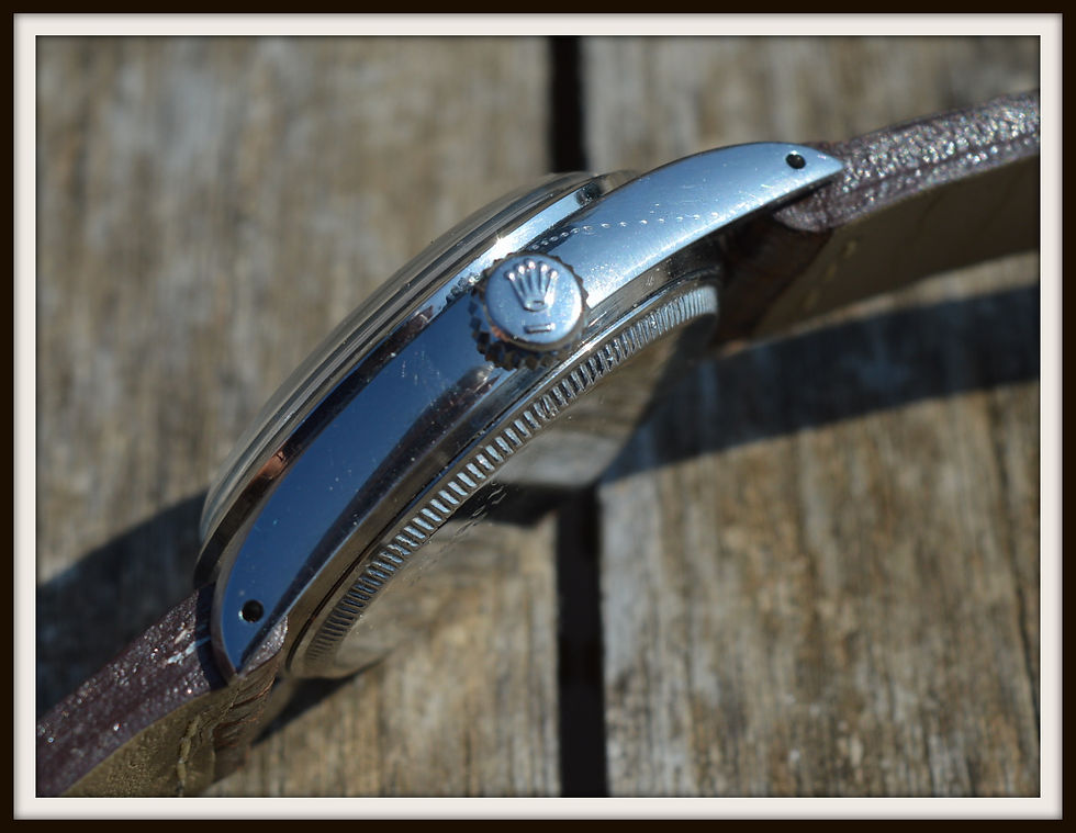 Miniatura: By Rolex Oysterdate Jumbo 7919 Ovettone Oversized Rare Red Hand & Date Tropical