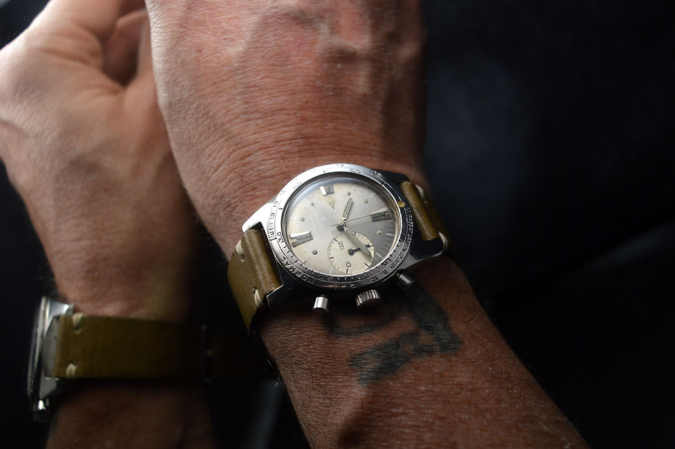 Miniatura: AQUASTAR DEEPSTAR BY LORENZ TROPICAL DIAL RARE VINTAGE STEEL CHRONODIVER VAL.23