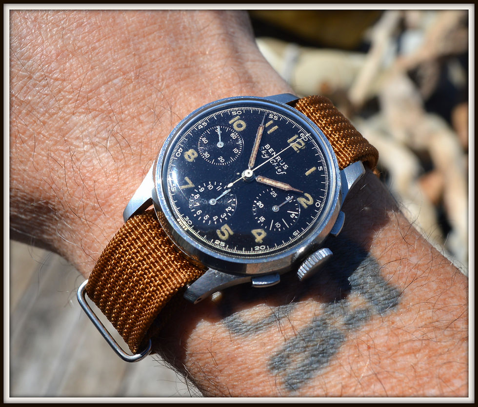 Miniatura: Benrus Rare Iconic Sky Chief Vintage Chronograph Valjoux 72 Stainless Steel