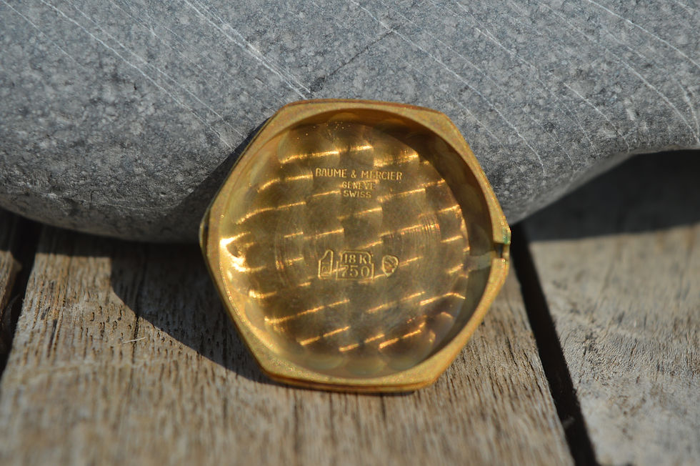 Miniatura: Baume & Mercier Rare 18k Solid Gold Hexagon Case Hand Winding Ladies Watch