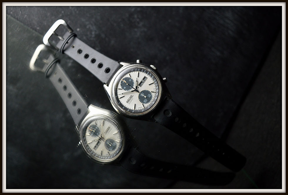 Miniatura: Seiko Panda Chronograph 6138-8020 Vintage Stainless Steel Watch Day-date 39 mm