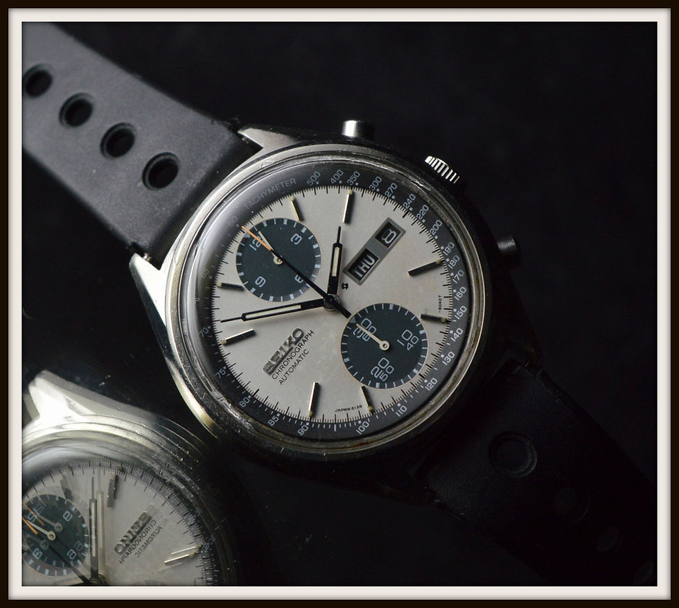 Miniatura: Seiko Panda Chronograph 6138-8020 Vintage Stainless Steel Watch Day-date 39 mm