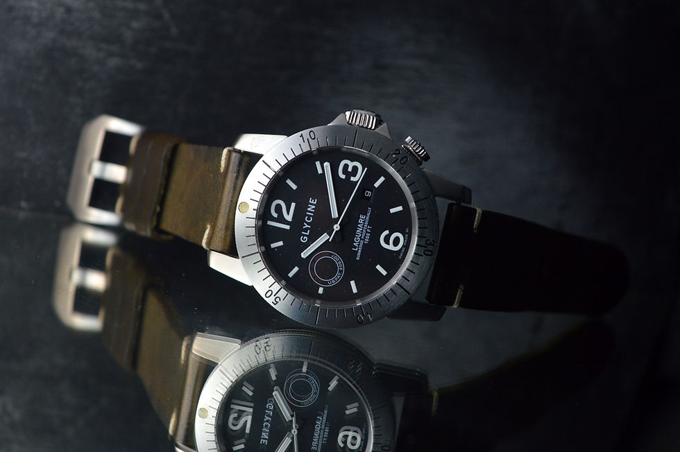 Miniatura: GLYCINE 3819 LAGUNARE 1000FT/300M ETA 2824 30 ATM BLACK DIAL FULL SET 46MM