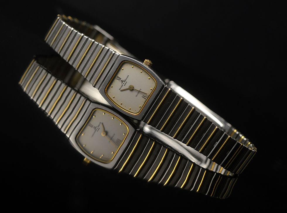 Miniatura: BAUME & MERCIER LADIES VINTAGE STEEL/GOLD DRESS WATCH VERY ELEGANT FROM 80's