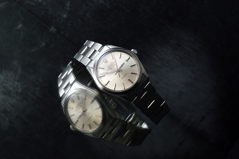 Miniatura: ROLEX AIR-KING PRECISION 5500 VINTAGE AUTOMATIC SILVER DIAL (1977) OYSTER BAND
