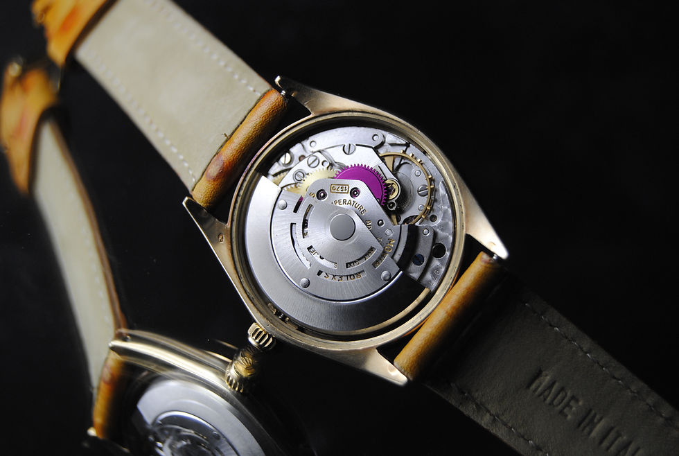 Miniatura: Rolex Oyster Perpetual Underline Dial Chronometer Vintage Watch 14k Solid Gold