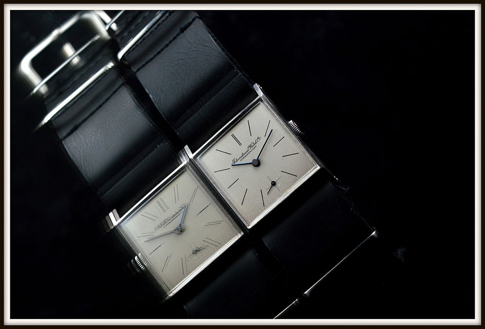 Miniatura: IWC Rare Unpolished CIOCCOLATONE Vintage Stainless Steel Dress Square Watch Uhr