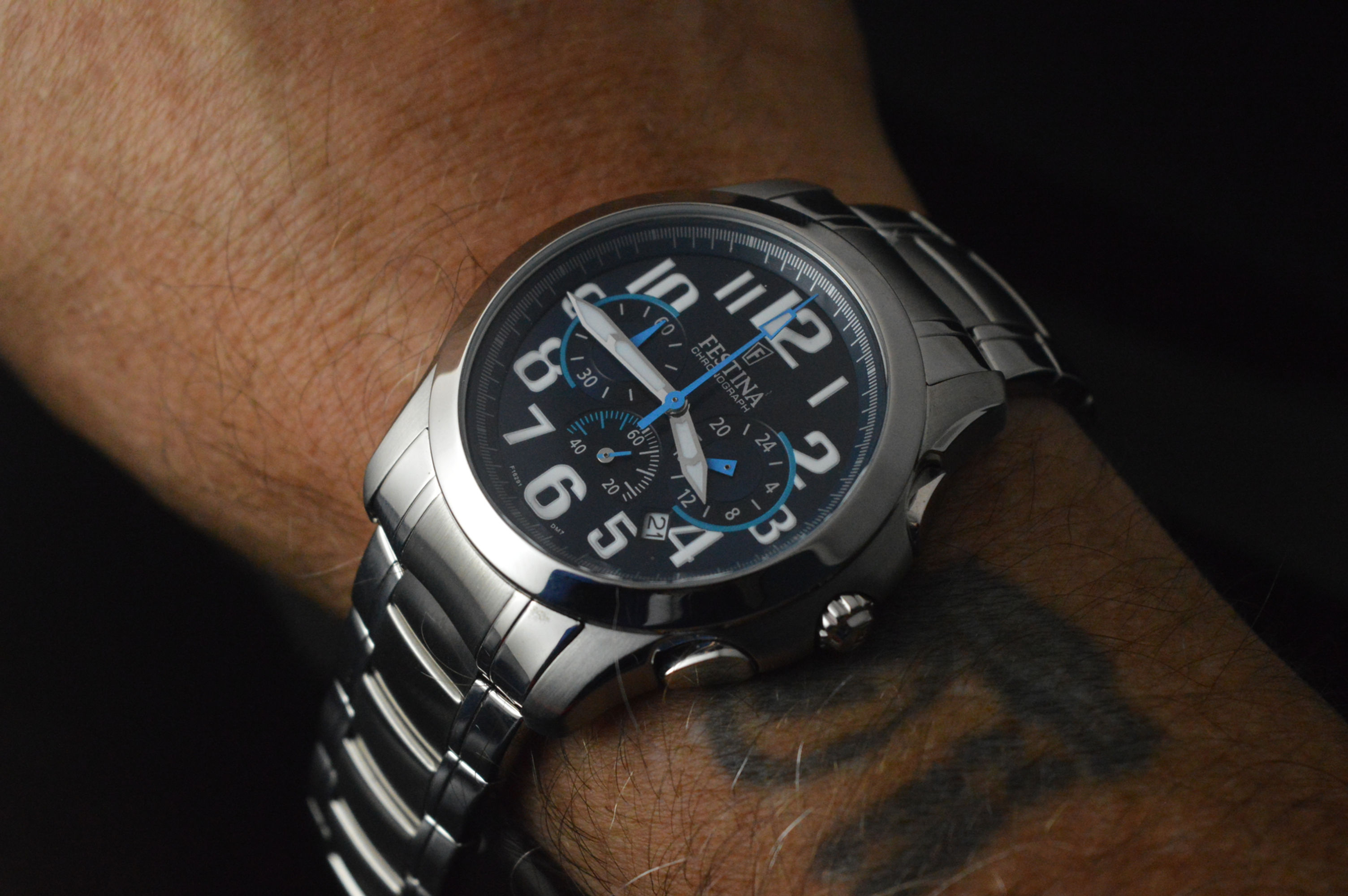 Festina A Very Fine Unworn Men's Chronograph Watch Full Set Steel 42mm