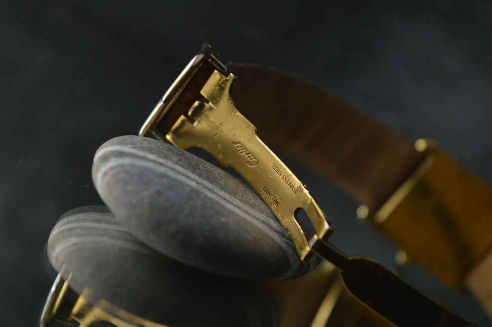 Miniatura: CARTIER MUST VERMEIL TANK XL VINTAGE REF.2413 QUARTZ LEATHER 26 X 34MM 1990'S