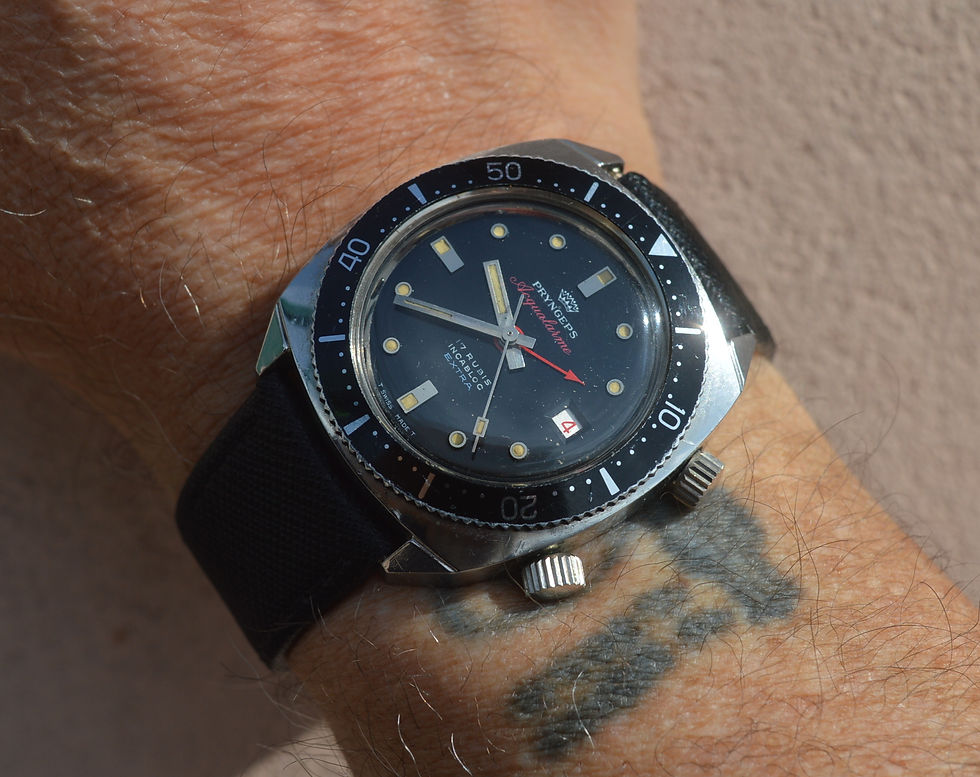 Miniatura: PRYNGEPS ACQUALARME RARISSIMO SVEGLIARINO DIVER VINTAGE ACCIAIO OVERSIZE 37MM