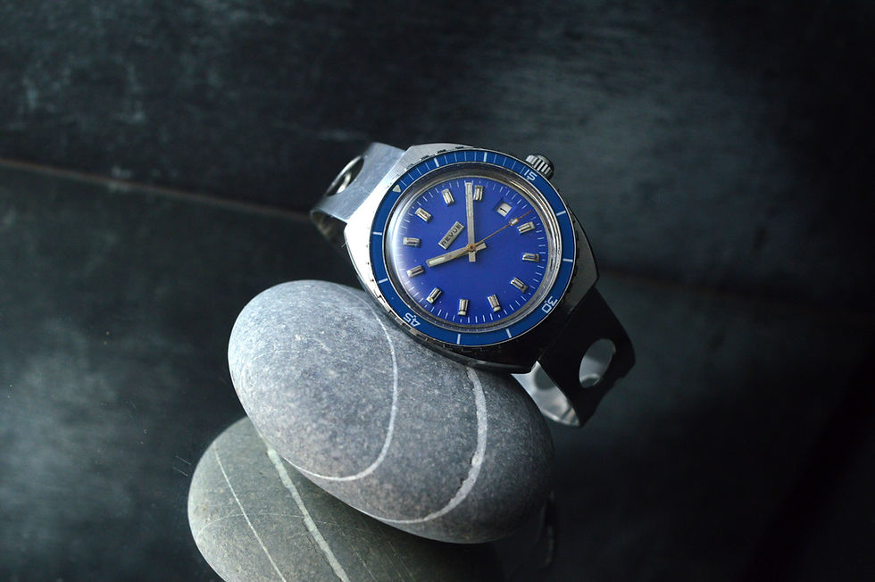 Miniatura: REVUE SUPER WATERPROOF AUTOMATIC VINTAGE DIVER WATCH HELIUM VALVE OVERSIZE 39MM