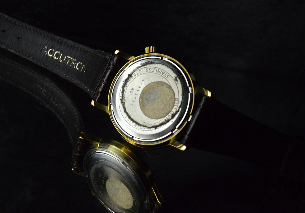 Miniatura: BULOVA ACCUTRON RARO OROLOGIO FONDO DI MAGAZZINO NUOVO 1970 CON TAG