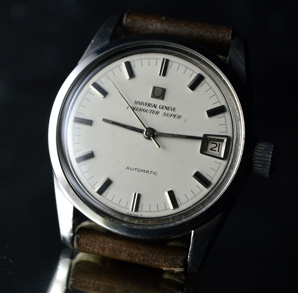 Miniatura: Universal Genève Rare Men's Polerouter Date 869112/25 Vintage Automatic Watch