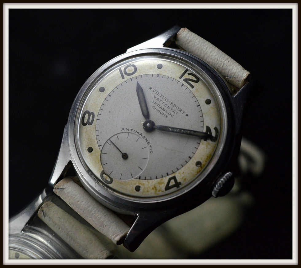 Miniatura: Viking Sport Vattentat Incabloc Spirafix Stainless Steel Vintage Watch Tutone