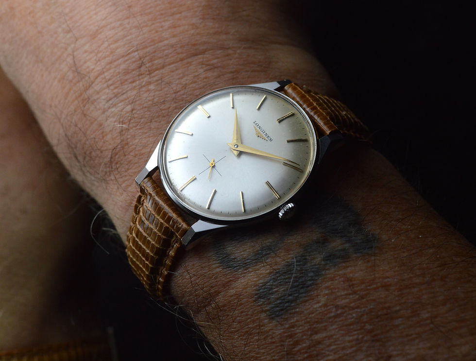 Miniatura: Longines Rare Top Condition Calatrava Stainless Steel 35mm Vintage Dress Watch