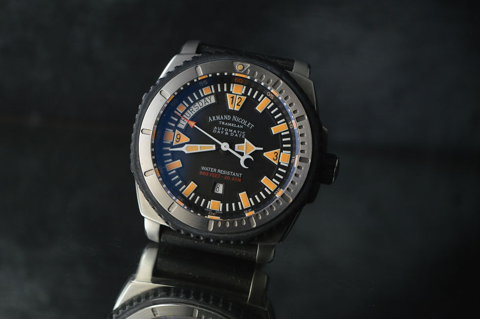 Miniatura: ARMAND NICOLET OVERSIZED FULL SET 44MM PROFESSIONAL DIVER DAY-DATE OMAN WARRANTY