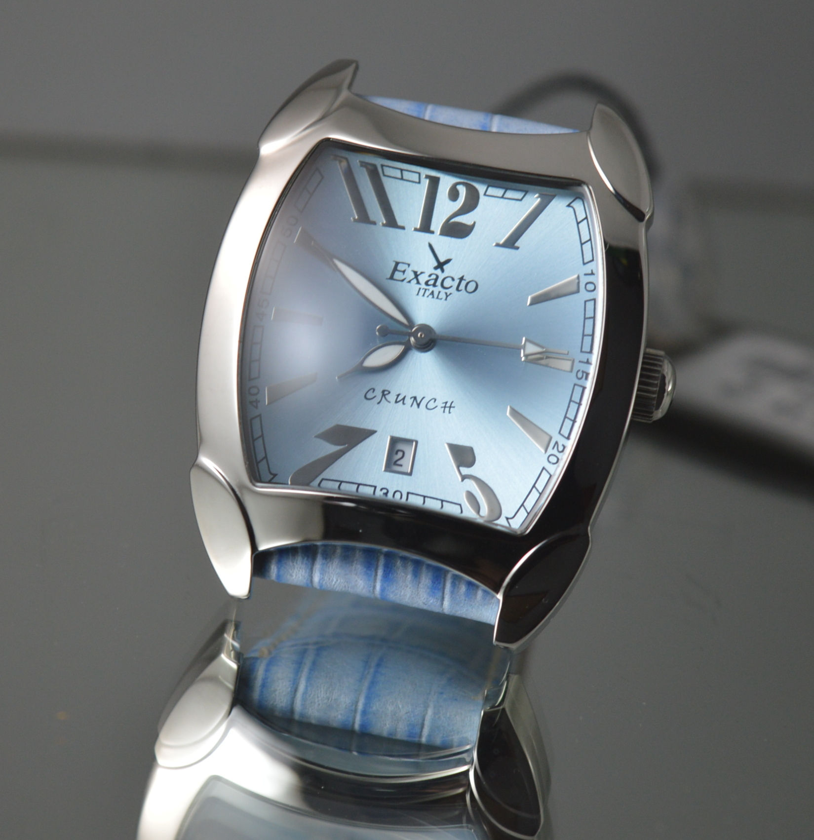 EXACTO CRUNCH STAINLESS STEEL CAL. 36 X 47 MM VINTAGE WATCH NEW