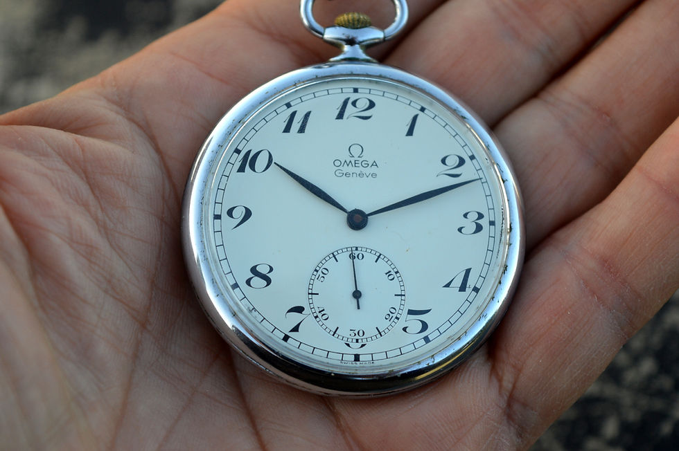 Miniatura: Omega Rare Vintage Stainless Steel Pocket Watch Cal. 960 From 70's 48mm