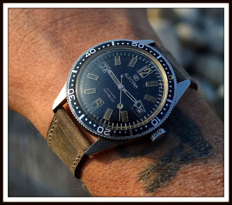 Miniatura: Electra Rare Men's Vintage Automatic Skin Diver 20 Atmos Stainless Steel 38mm