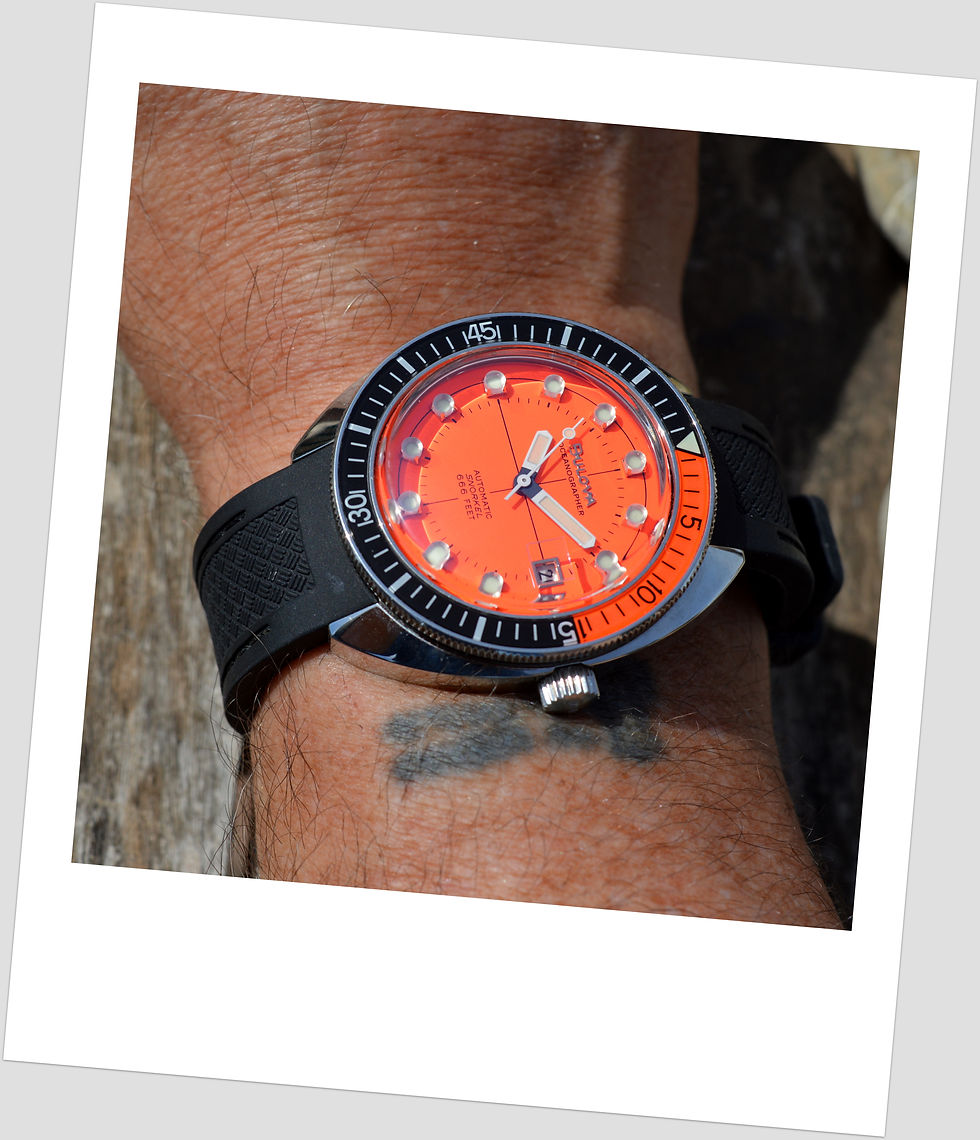 Miniatura: Bulova Full Set Oceanographer Orange Stainless Steel Automatic Diver Sub Watch