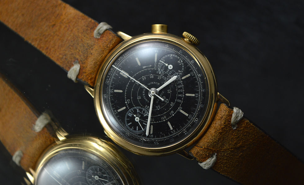 Miniatura: Universal Genève Men's Stunning Oversized 40mm Vintage Black Dial Monopusher