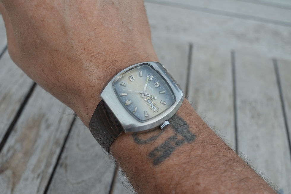 Miniatura: VETTA DRY MEN'S VINTAGE DAY-DATE STAINLESS STEEL OVERSIZED WATCH OROLOGIO