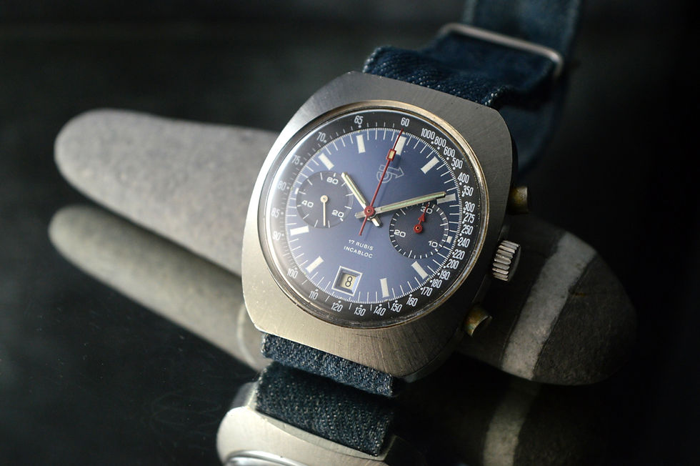 Miniatura: CAMIF VINTAGE SWISS STAINLESS STEEL CHRONOGRAPH WATCH VALJOUX 7734 OVERSIZE 40MM