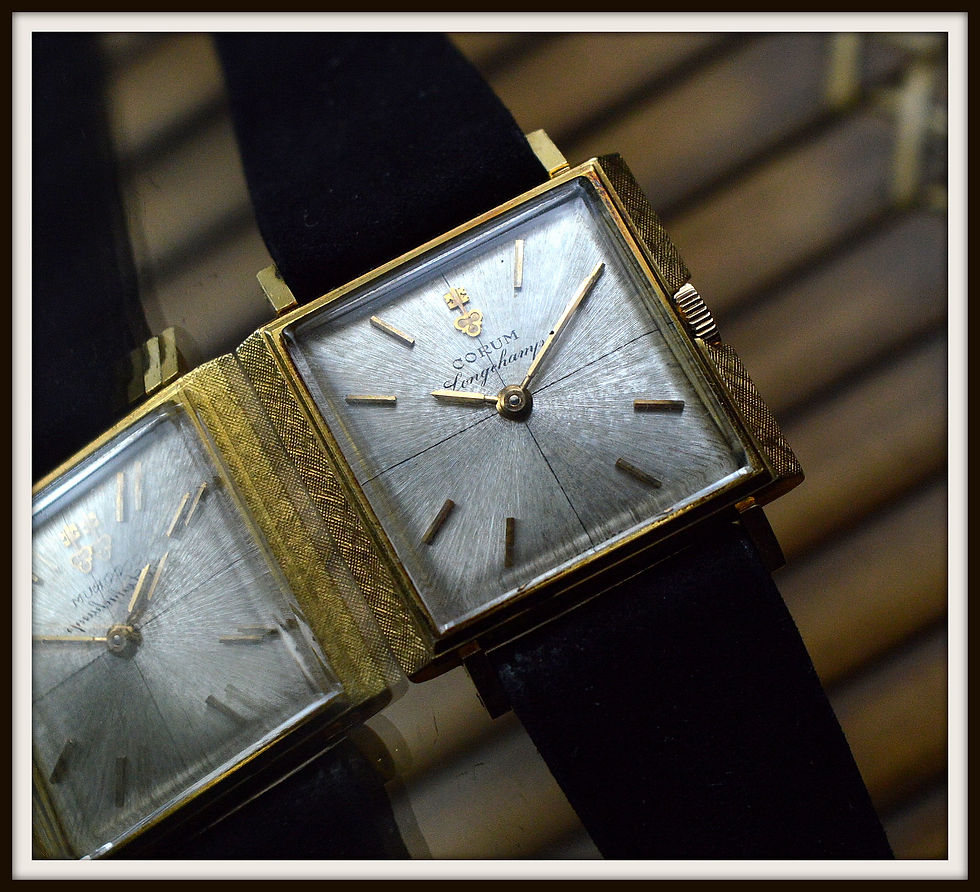 Miniatura: Corum Rare Longchamp Vintage Square Dress Watch 18k Solid Yellow Gold